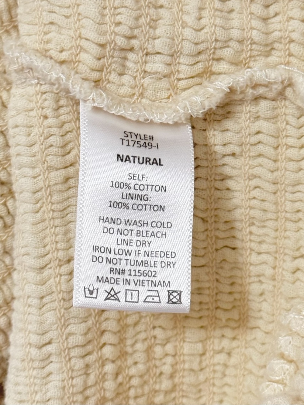 Gauze Cotton Smocked Top (S/M) - Picture 6 of 8